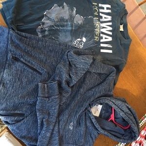 Bundled HOLLISTER group, hoodie (M) & t-shirt (L) blue/blue heather